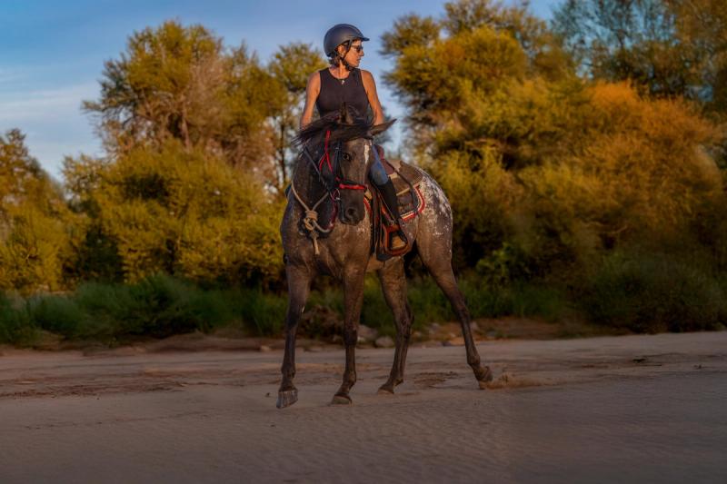 Rhino Africa travel consultant on a horseback safari at Gmundner Lodge in Namibia
