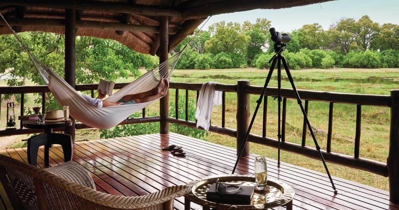 Rooms private view deck complete with hammock and telescope
