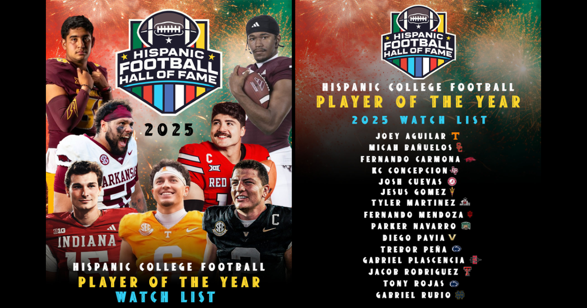 Cover Image for 2025 HISPANIC COLLEGE FOOTBALL PLAYER OF THE YEAR AWARD WATCH LIST ANNOUNCED
