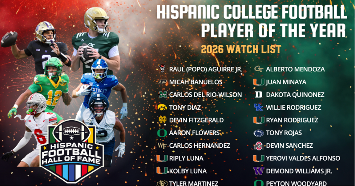 Cover Image for 2026 Hispanic College Football Player of the Year Award Watch List Announced