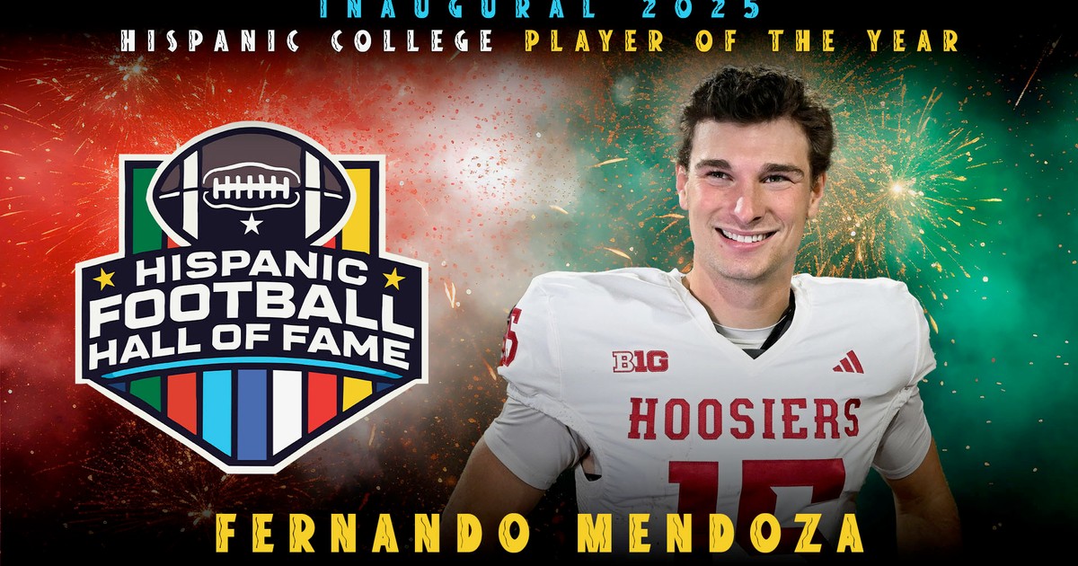 Cover Image for FERNANDO MENDOZA NAMED INAUGURAL 2025 HISPANIC FOOTBALL HALL OF FAME COLLEGE PLAYER OF THE YEAR