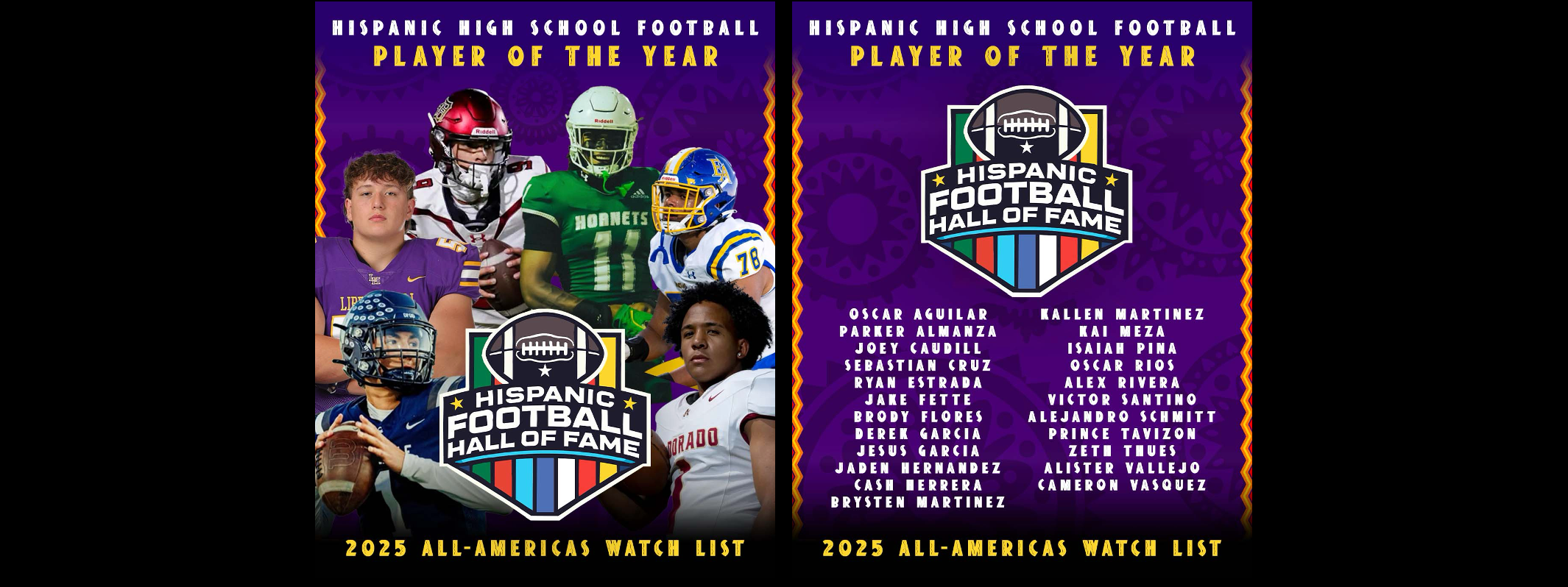 Cover Image for 2025 HISPANIC HIGH SCHOOL FOOTBALL PLAYER OF THE YEAR ALL-AMERICAS WATCH LIST