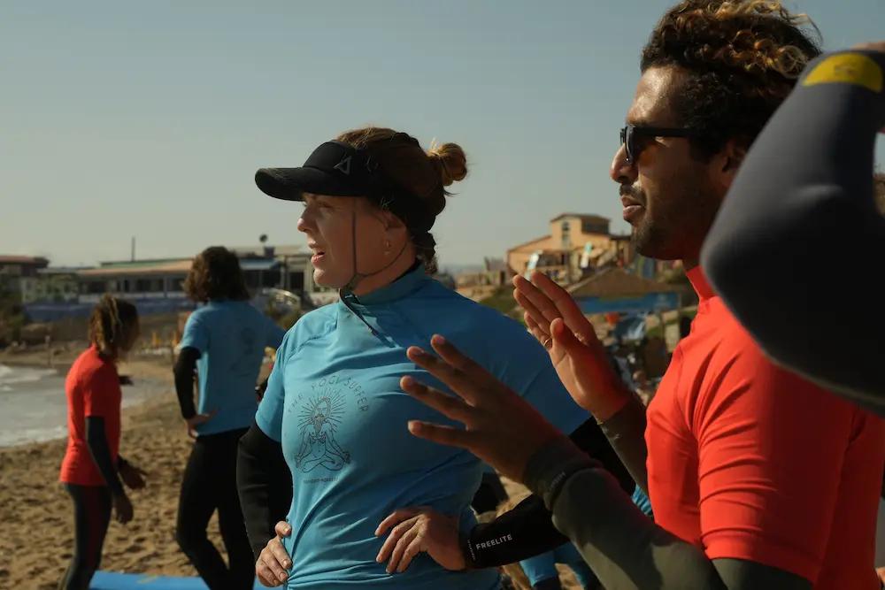 Beach Coaching Briefing - Surf Improvement Camp Taghazout at The Yogi Surfer in Taghazout Bay, Morocco.