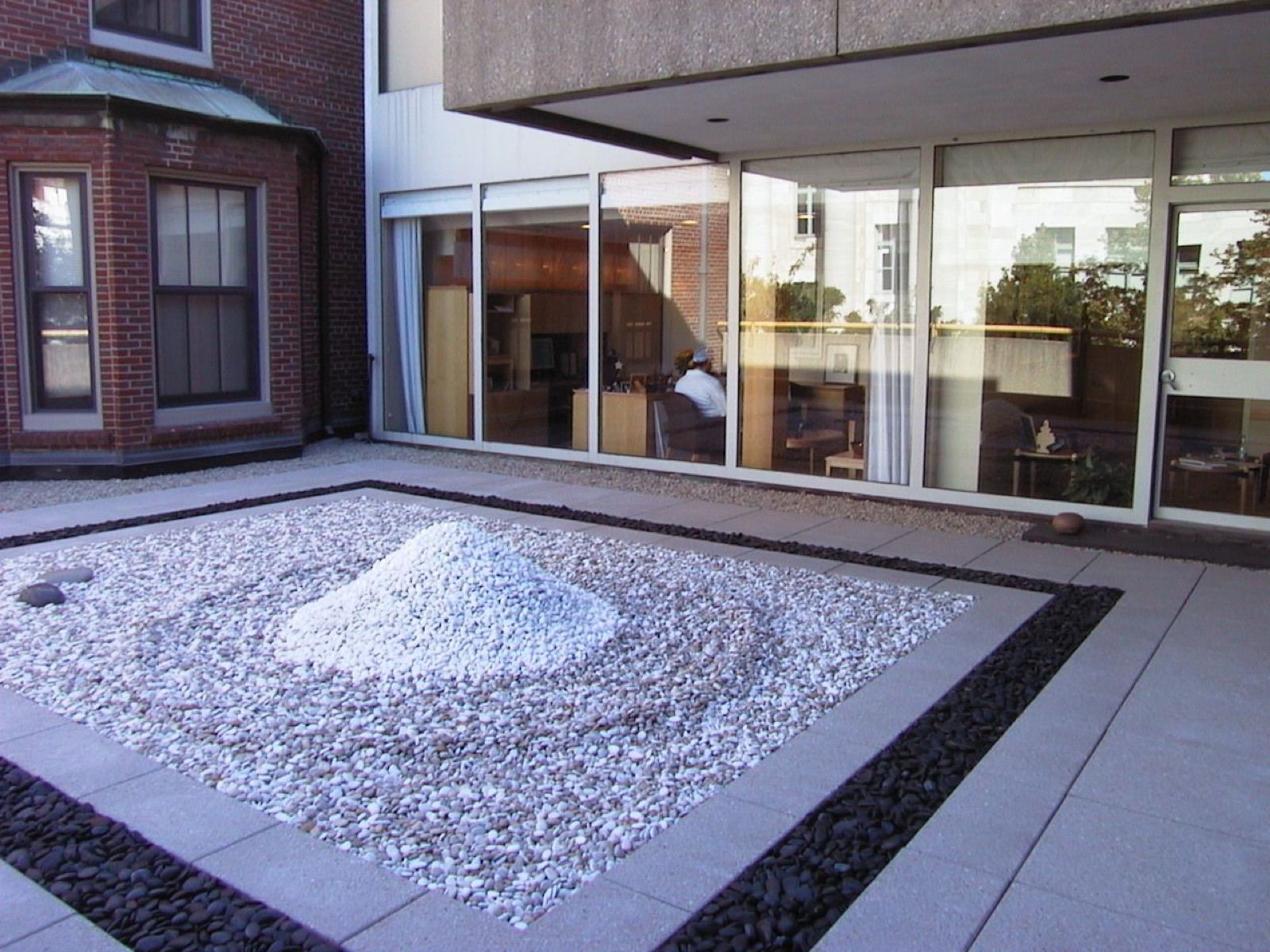 Stone garden in a doctor's office at Brigham & Women's Hospital, Boston