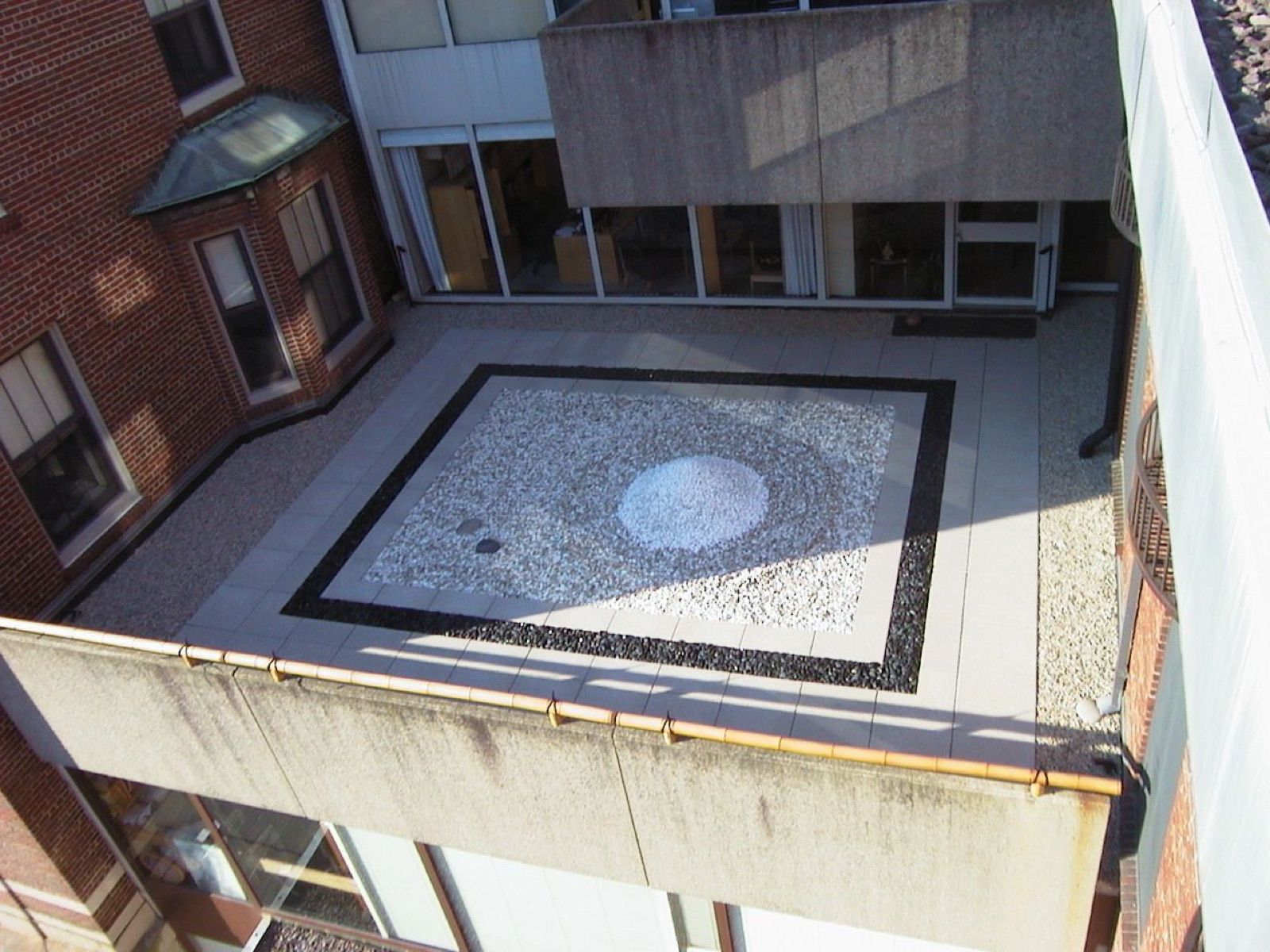 Stone garden in a doctor's office at Brigham & Women's Hospital, Boston
