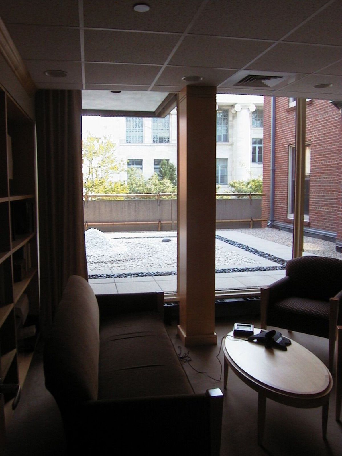 Stone garden in a doctor's office at Brigham & Women's Hospital, Boston