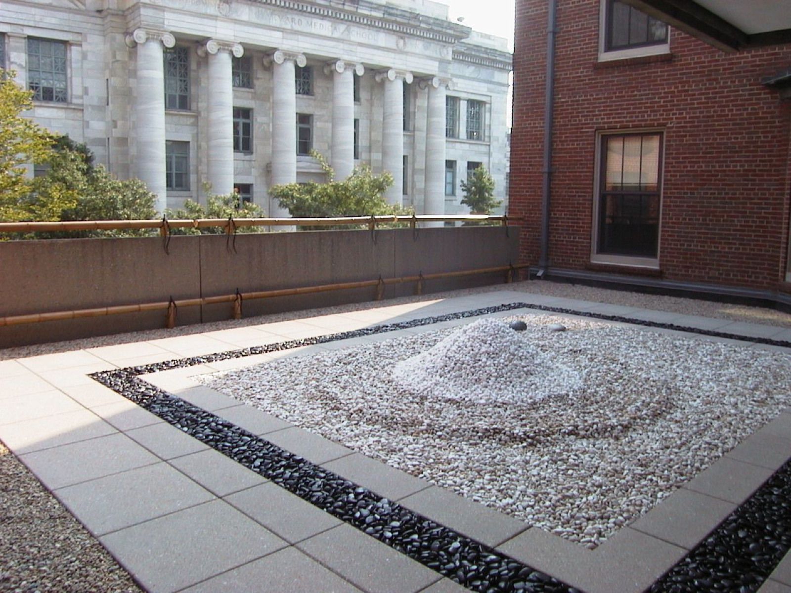 Stone garden in a doctor's office at Brigham & Women's Hospital, Boston
