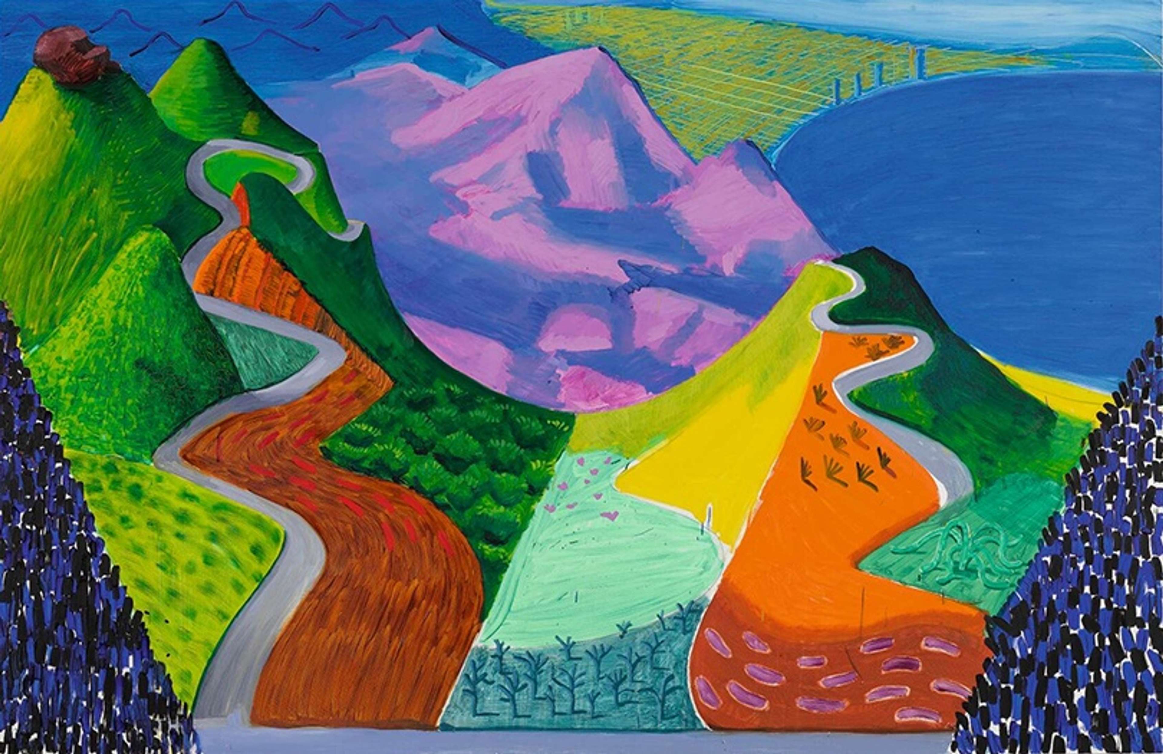 Pacific Coast Highway And Santa Monica by David Hockney