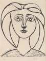Pablo Picasso: Jeune Fille Aux Grands Cheveux - Signed Print