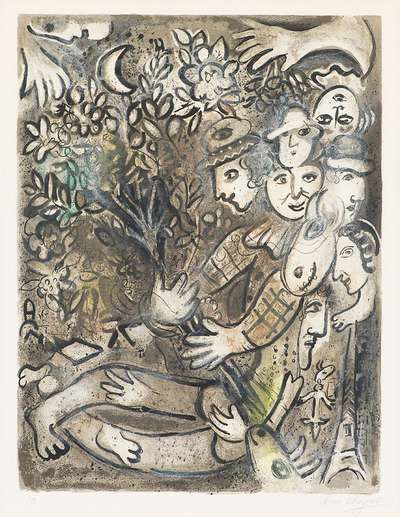 La Famille Arlequin - Signed Print by Marc Chagall 1965 - MyArtBroker