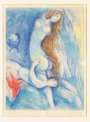 Marc Chagall: Couple On Blue - Signed Print