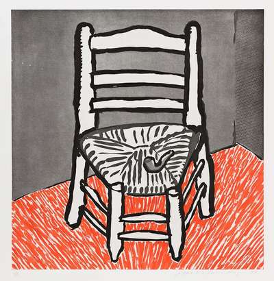 Van Gogh Chair (white) - Signed Print by David Hockney 1998 - MyArtBroker