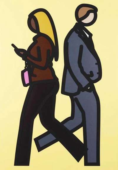 New York Couple 5 - Signed Print by Julian Opie 2019 - MyArtBroker