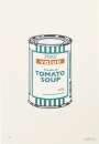 Banksy: Soup Can (white, emerald and tan) - Signed Print