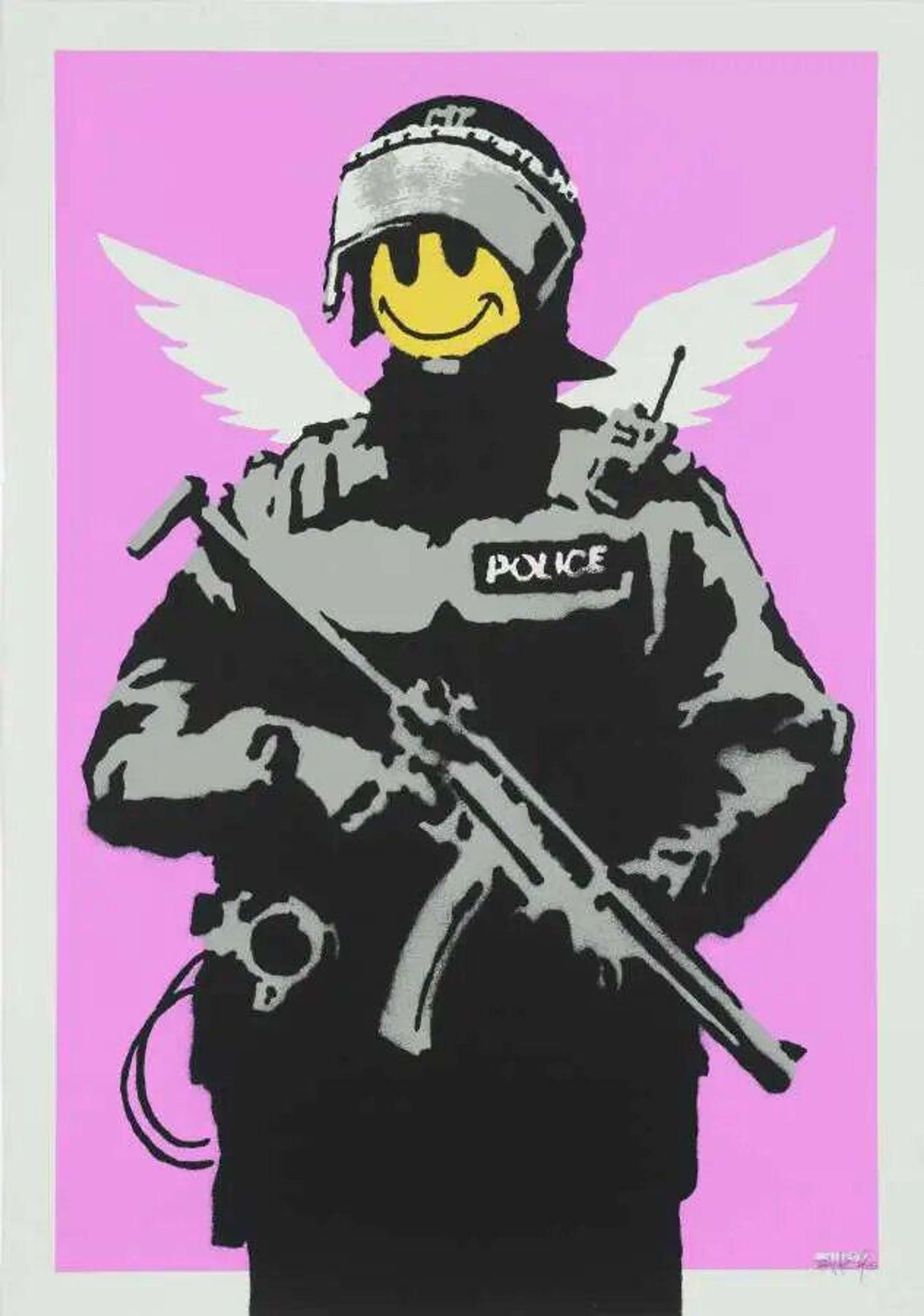 Flying Copper (pink) - Signed Print by Banksy 2004 - MyArtBroker