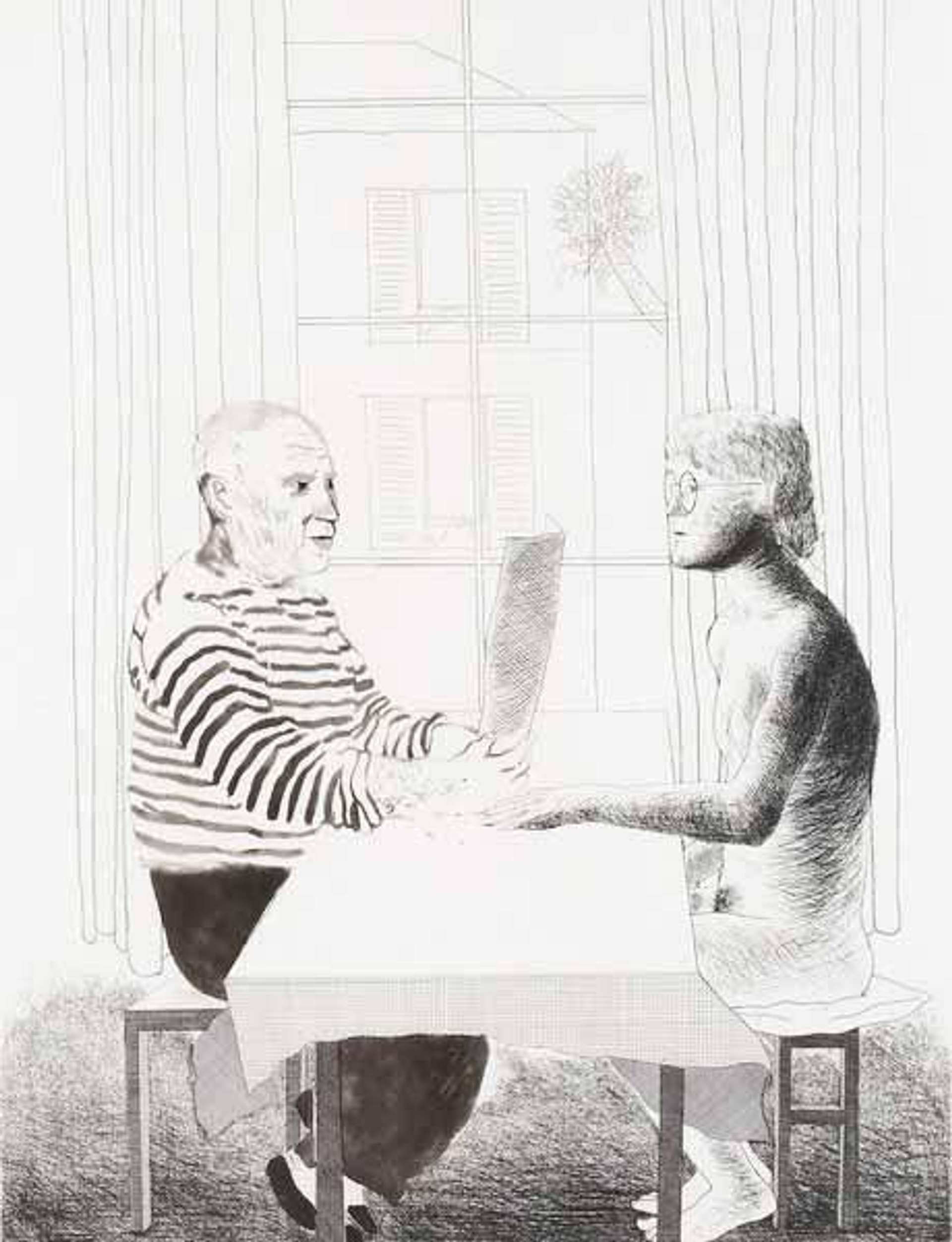 Artist And Model - Signed Print by David Hockney 1973 - MyArtBroker