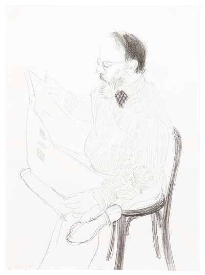 Henry Reading The Newspaper - Signed Print by David Hockney 1976 - MyArtBroker