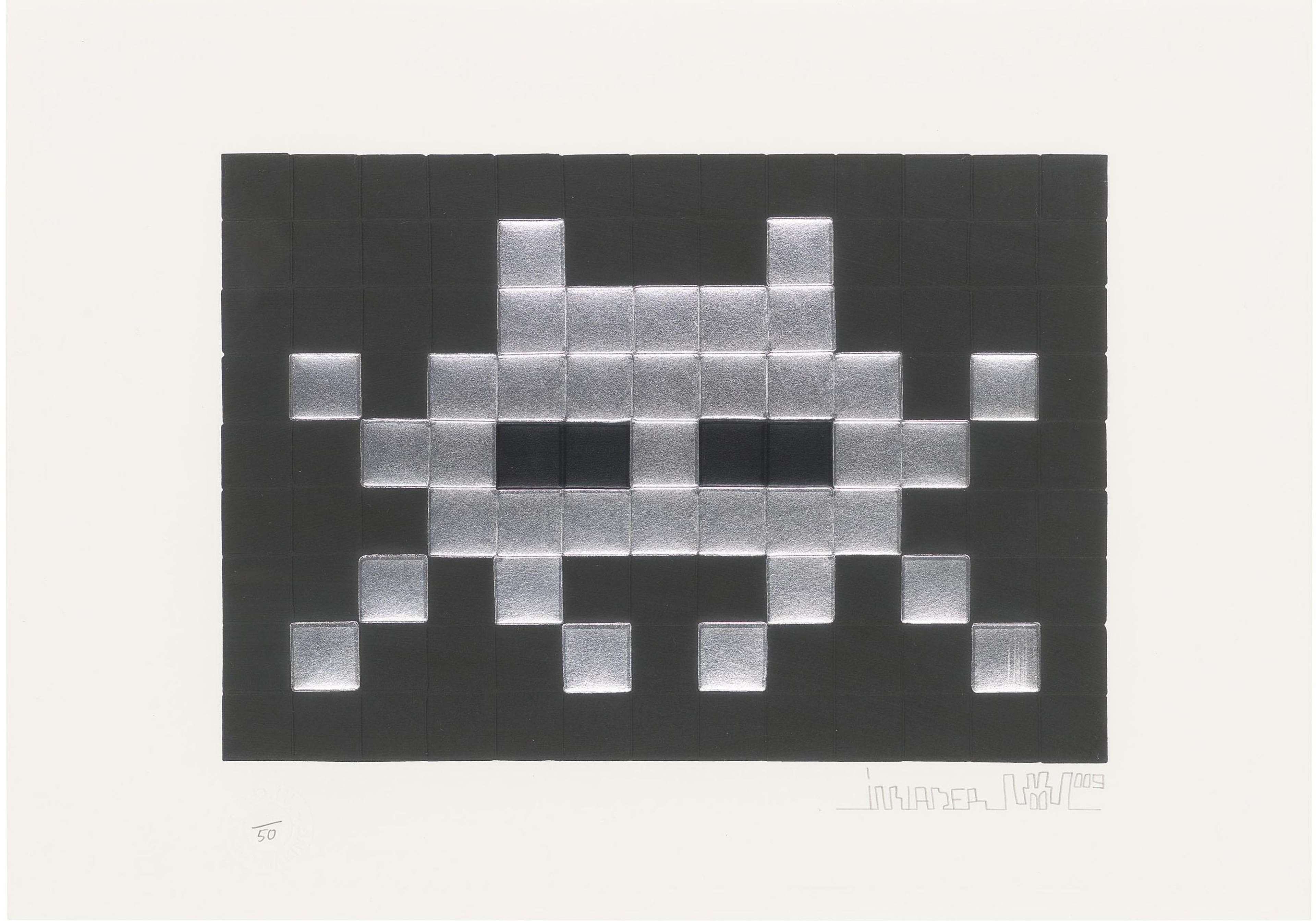 Invasion (silver) - Signed Print by Invader 2009 - MyArtBroker