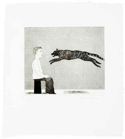 A Black Cat Leaping - Signed Print by David Hockney 1969 - MyArtBroker