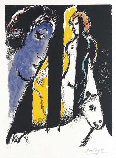 Le Profil Bleu - Signed Print by Marc Chagall 1972 - MyArtBroker