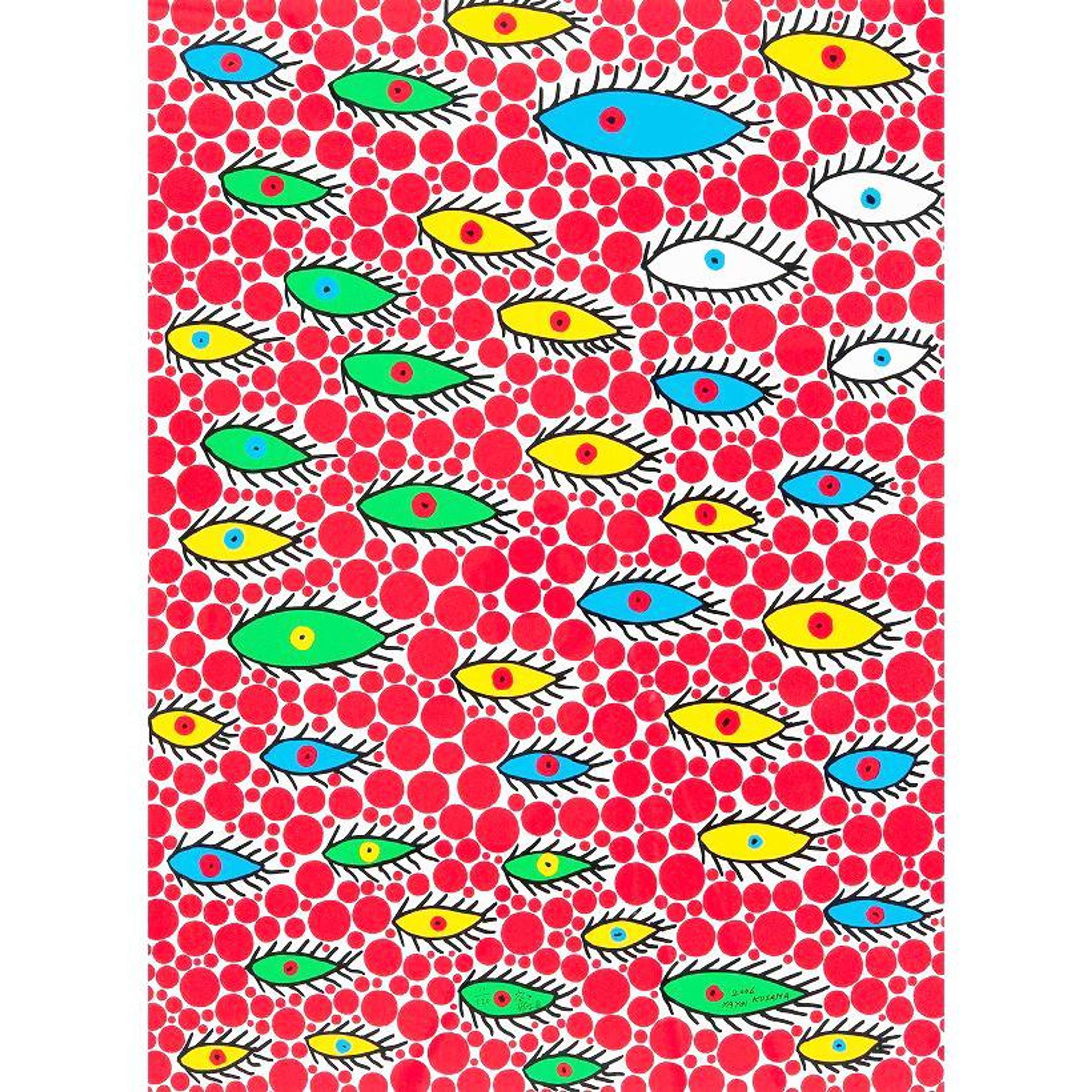 Eyes Flying In The Sky - Signed Print by Yayoi Kusama 2006 - MyArtBroker