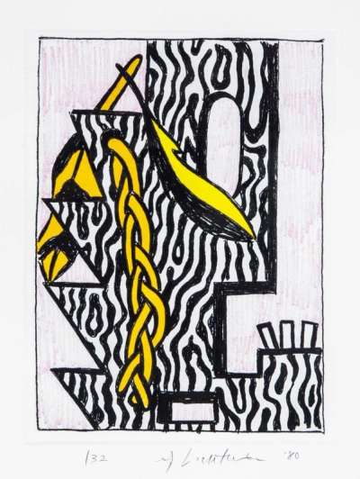 Head With Feathers And Braid - Signed Print by Roy Lichtenstein 1980 - MyArtBroker