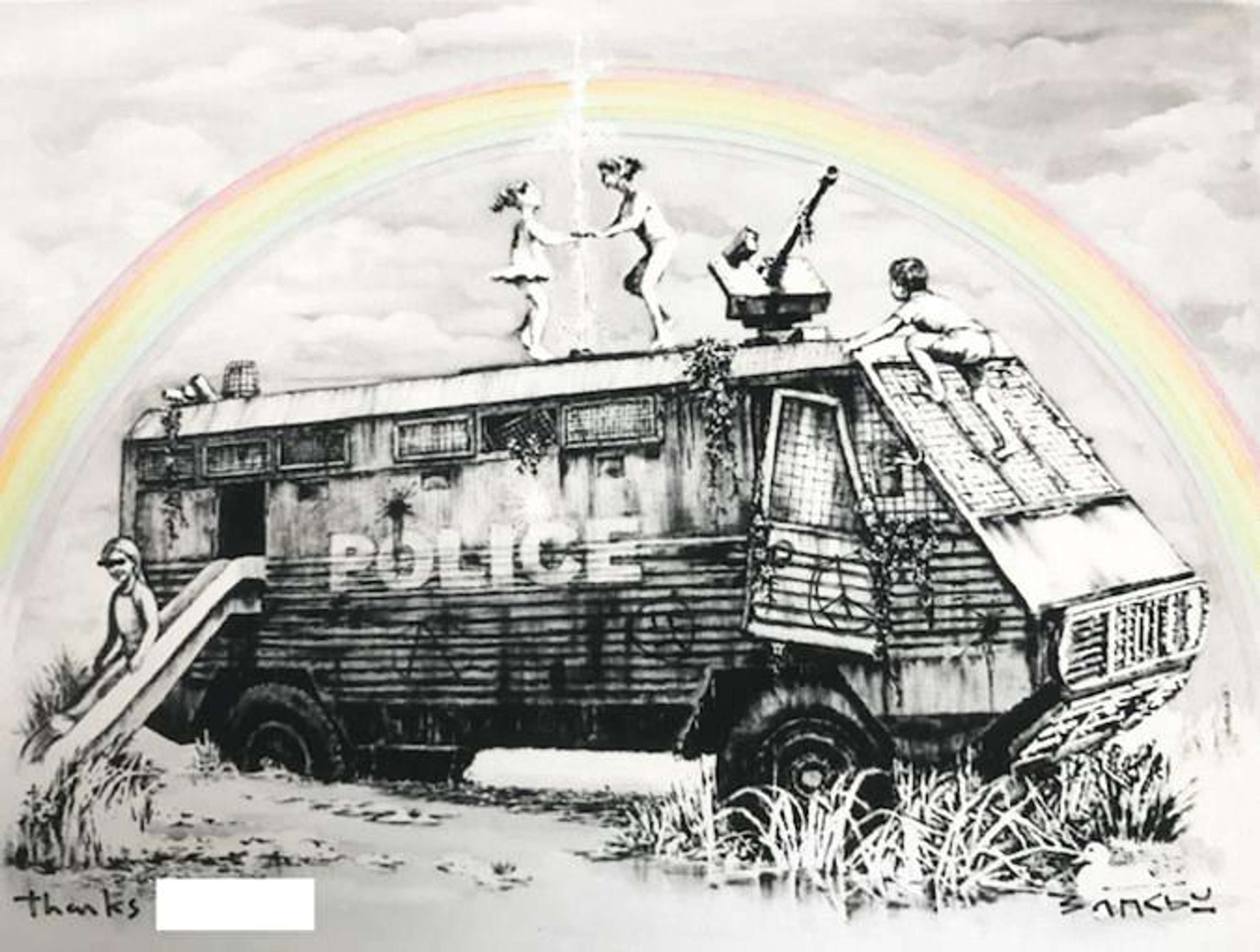 Police Riot Van (Dismaland gift print) by Banksy - MyArtBroker