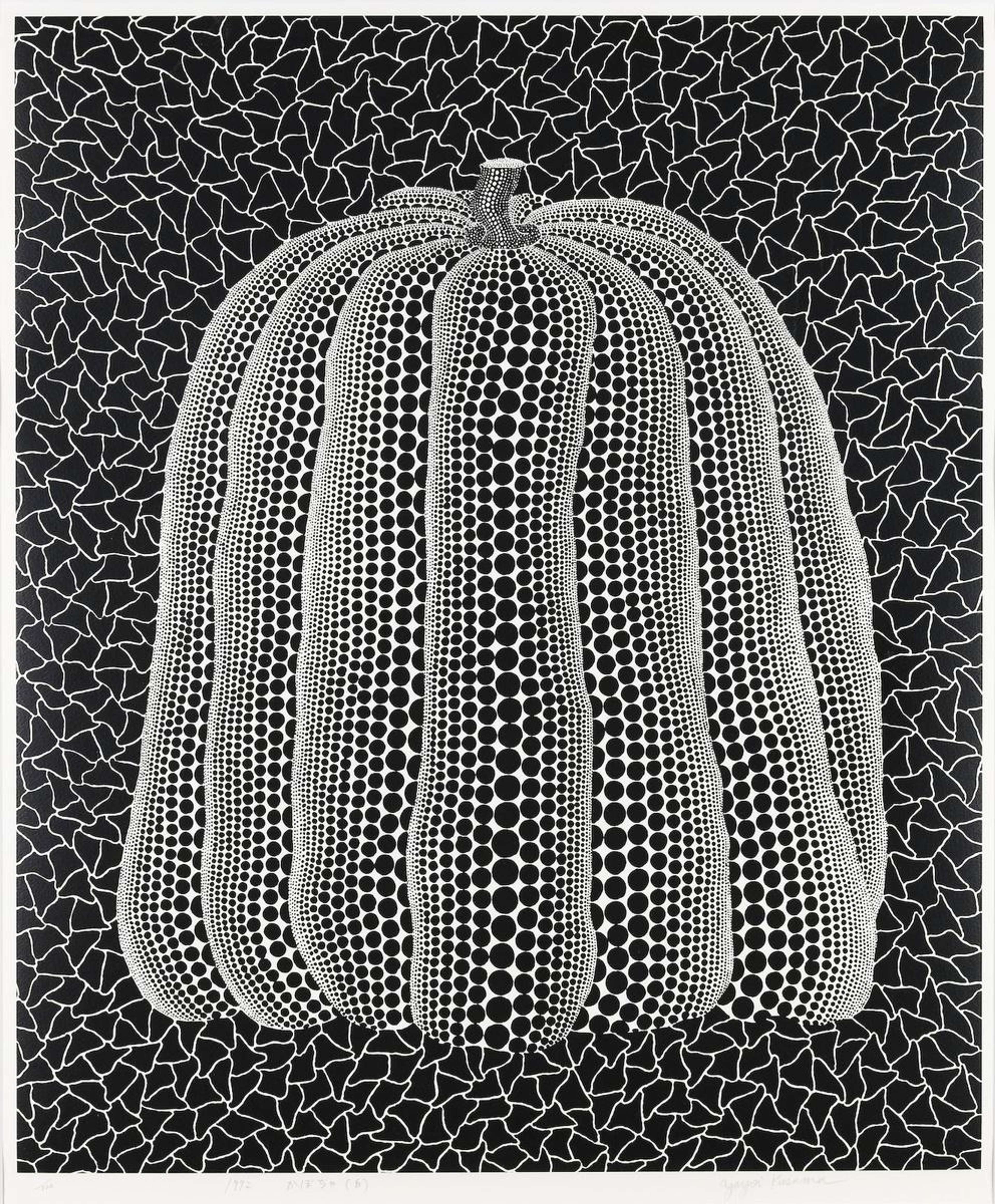 Pumpkin (white T) - Signed Print by Yayoi Kusama 1992 - MyArtBroker