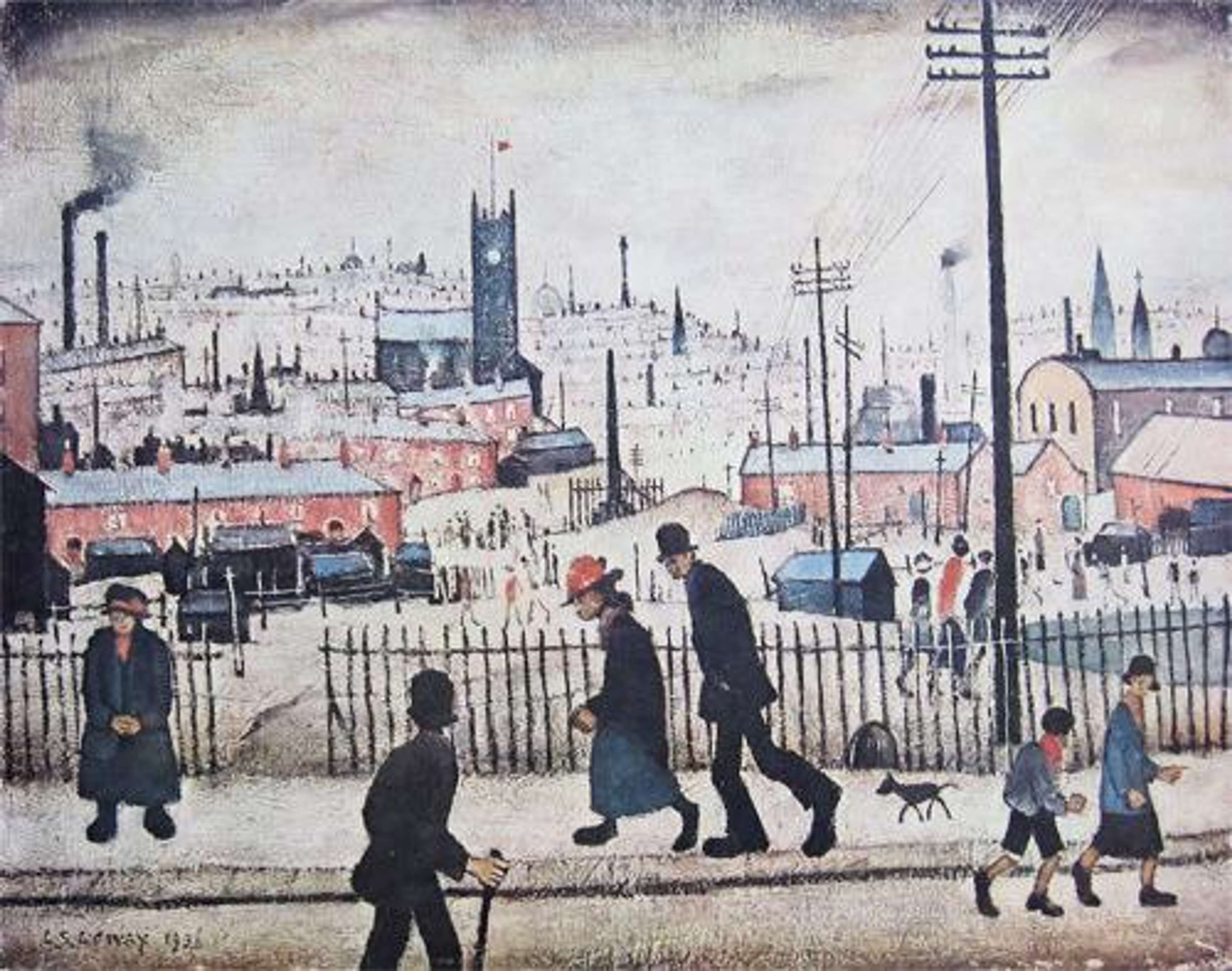 View Of A Town - Signed Print by L. S. Lowry 1973 - MyArtBroker