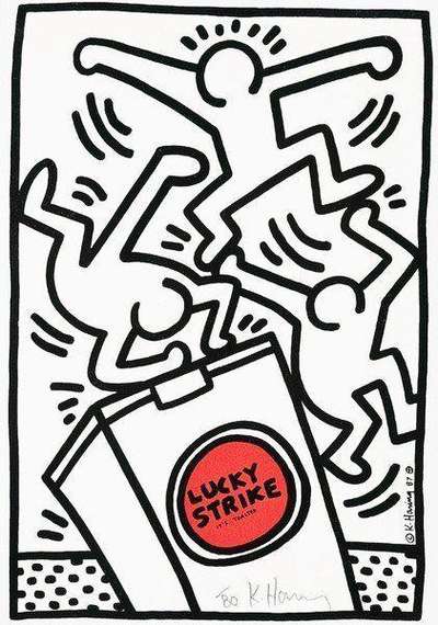 Lucky Strike (white) - Signed Print by Keith Haring 1987 - MyArtBroker