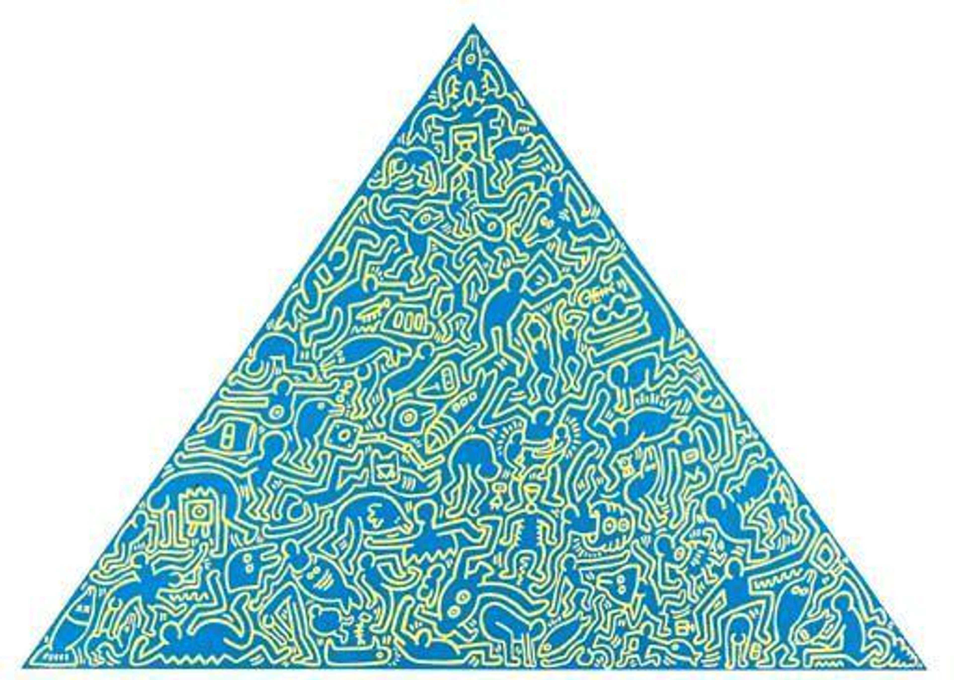 Pyramid (blue I) - Signed Print by Keith Haring 1989 - MyArtBroker