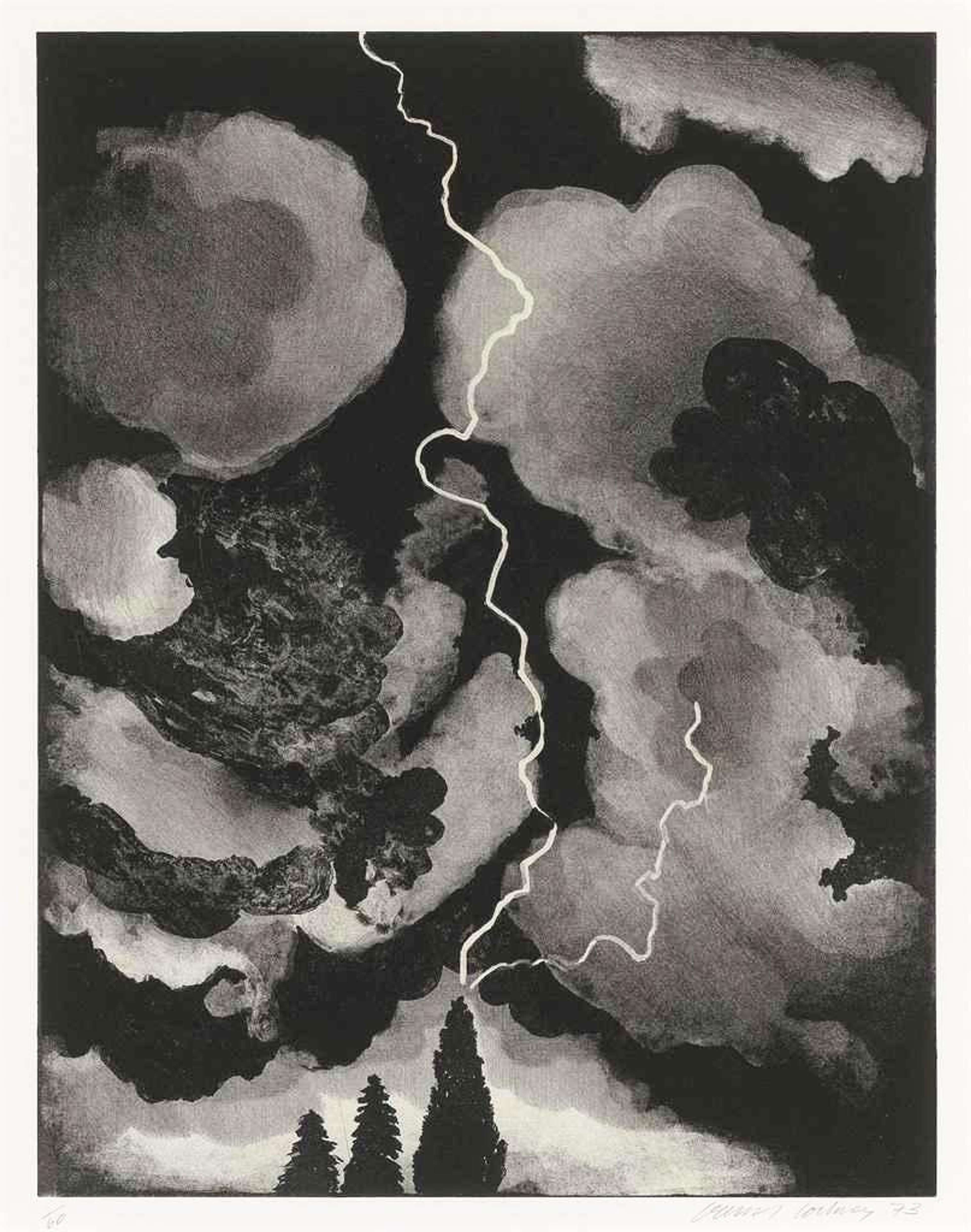 Study Of Lightning Medium - Signed Print by David Hockney 1973 - MyArtBroker