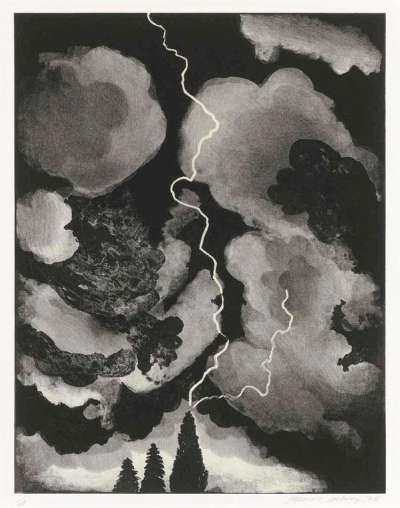 Study Of Lightning Medium - Signed Print by David Hockney 1973 - MyArtBroker