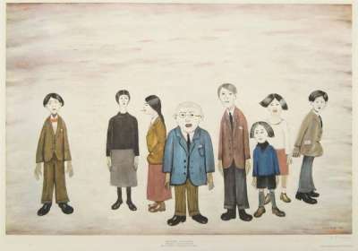 His Family - Signed Print by L. S. Lowry 1972 - MyArtBroker