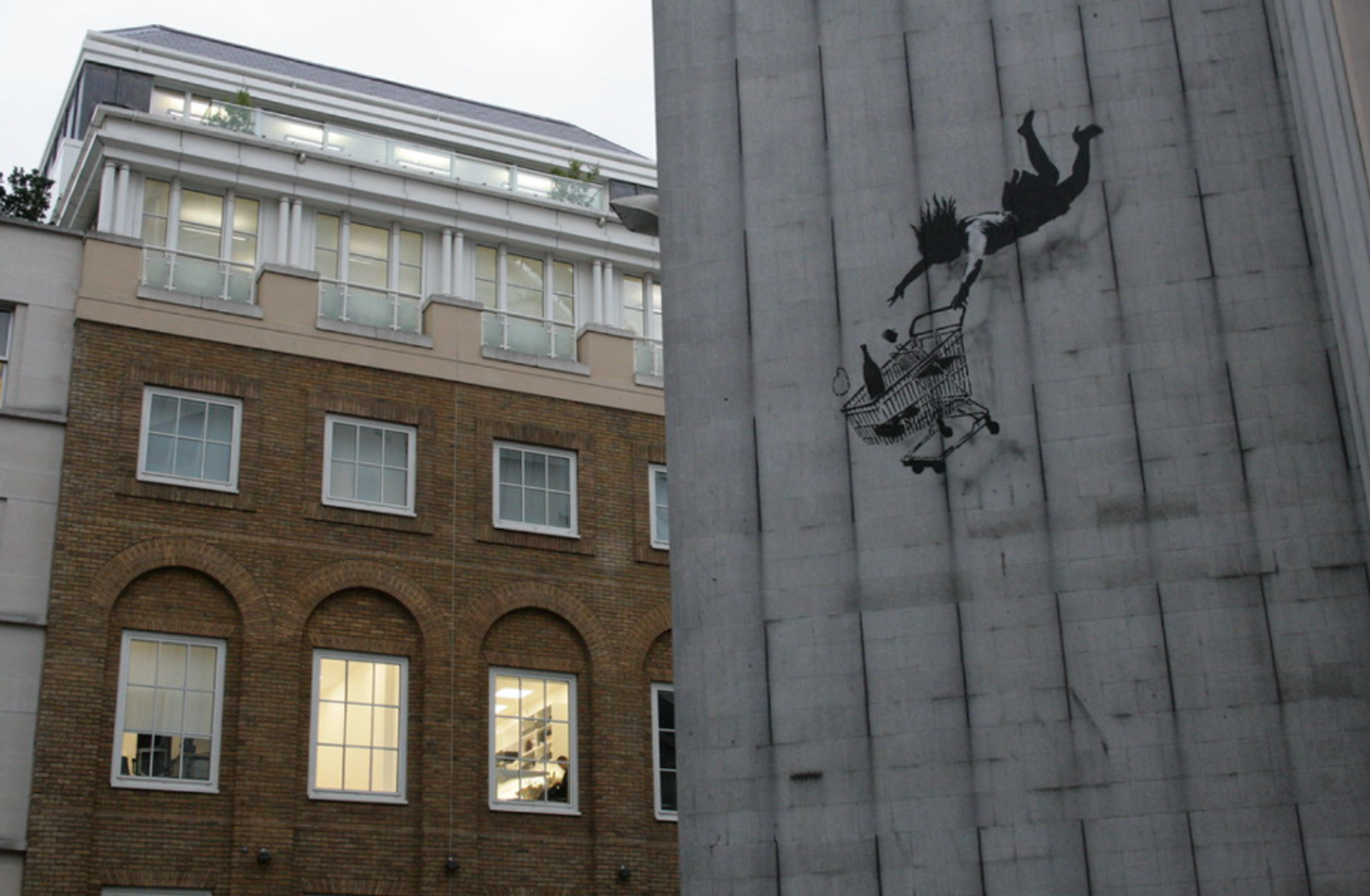 Falling Shopper by Banksy - MyArtBroker