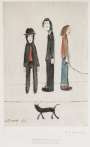 L. S. Lowry: Three Men and Cat - Signed Print