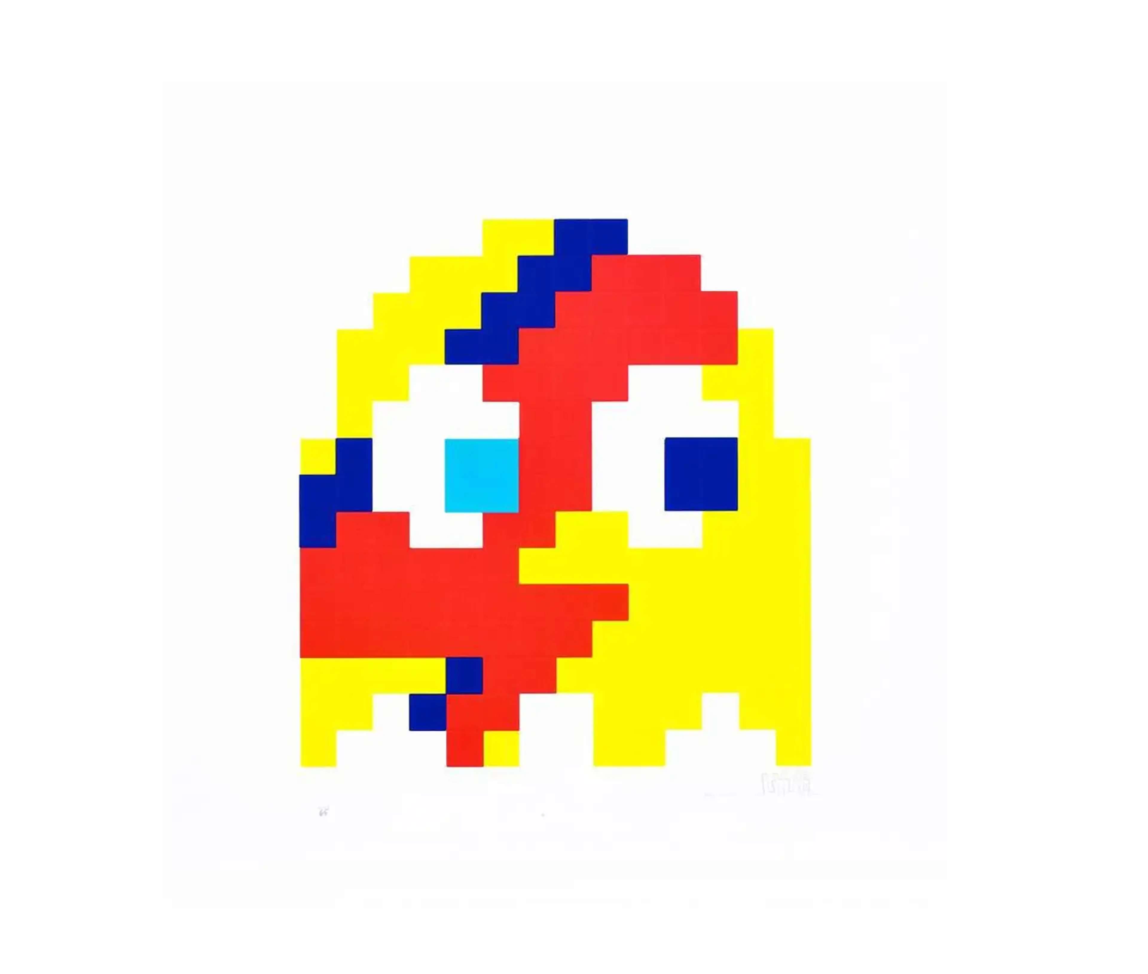 Aladdin Sane (yellow) by Invader