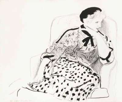 Celia In An Armchair - Signed Print by David Hockney 1980 - MyArtBroker
