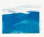 David Hockney: Lithograph Of Water Made Of Lines, Crayon And Two Blue Washes Without Green Wash - Signed Print