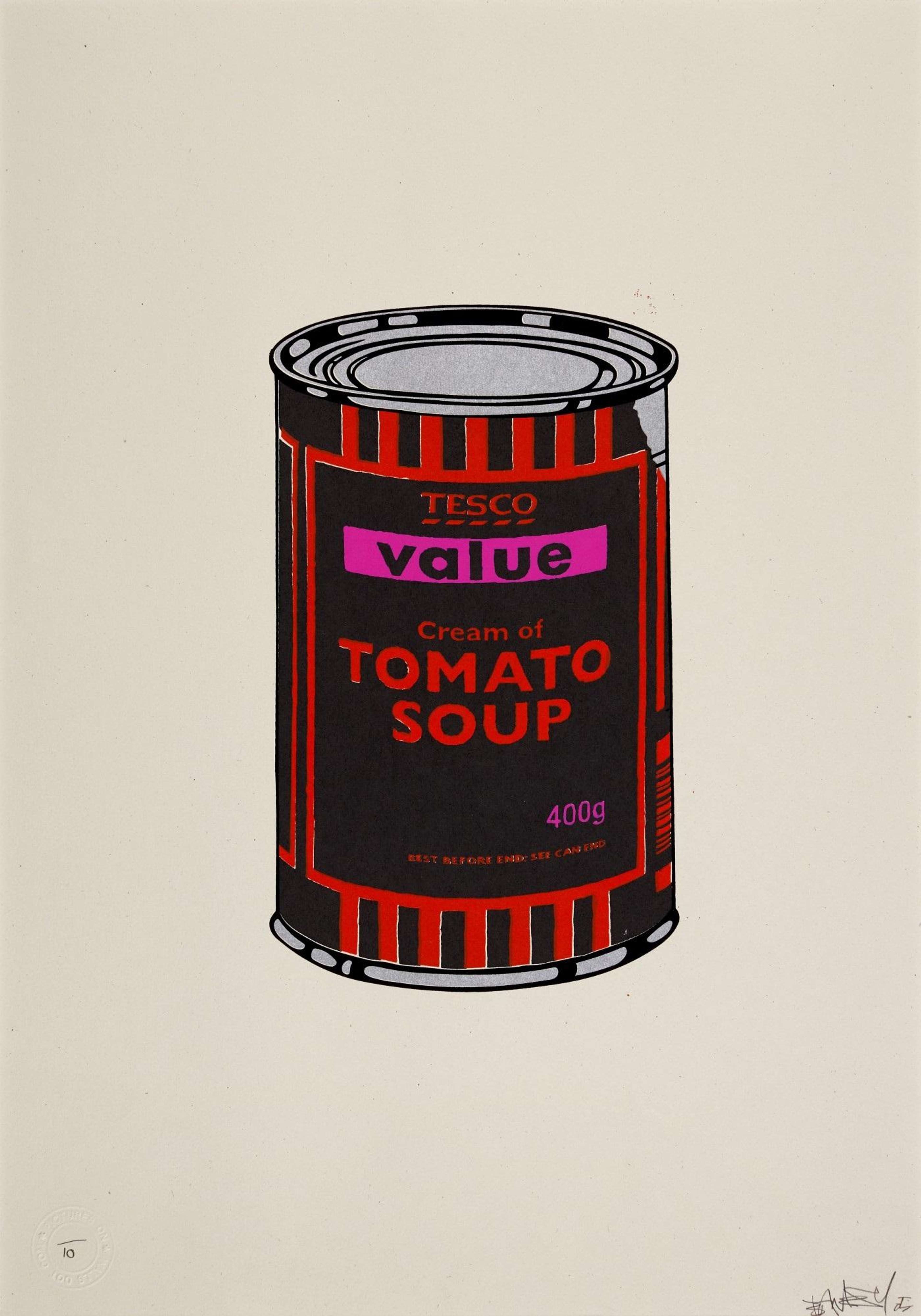 Soup Can (black, orange and pink) - Signed Print by Banksy 2005 - MyArtBroker