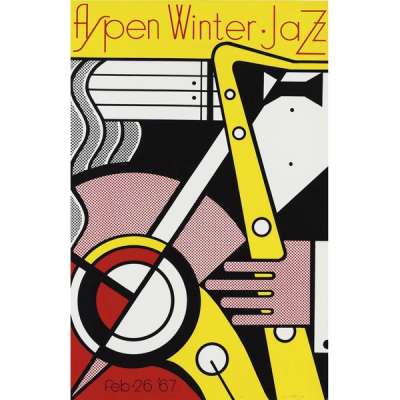 Aspen Winter Jazz Poster - Signed Print by Roy Lichtenstein 1967 - MyArtBroker