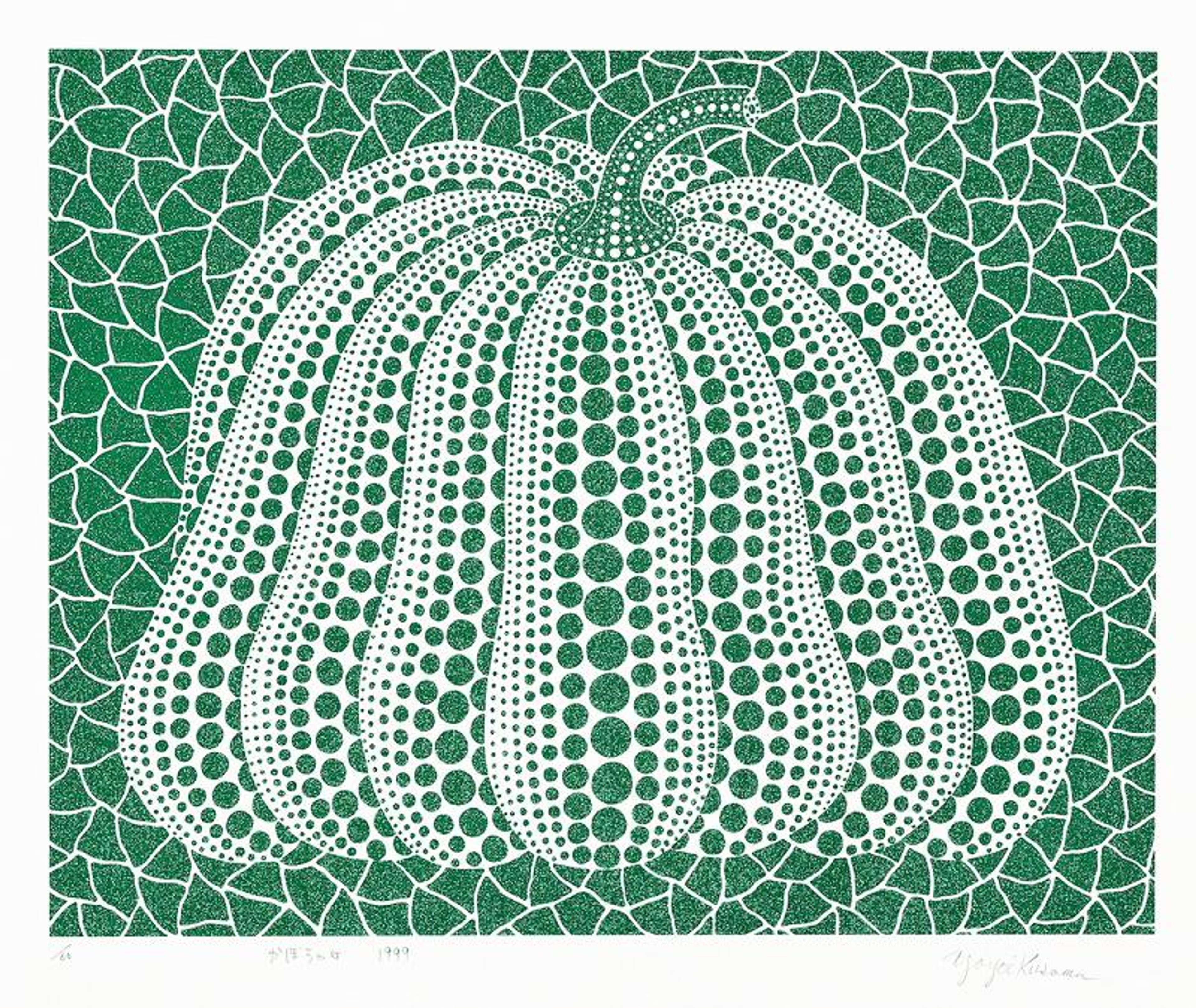 Pumpkin (green) - Signed Print by Yayoi Kusama 1999 - MyArtBroker