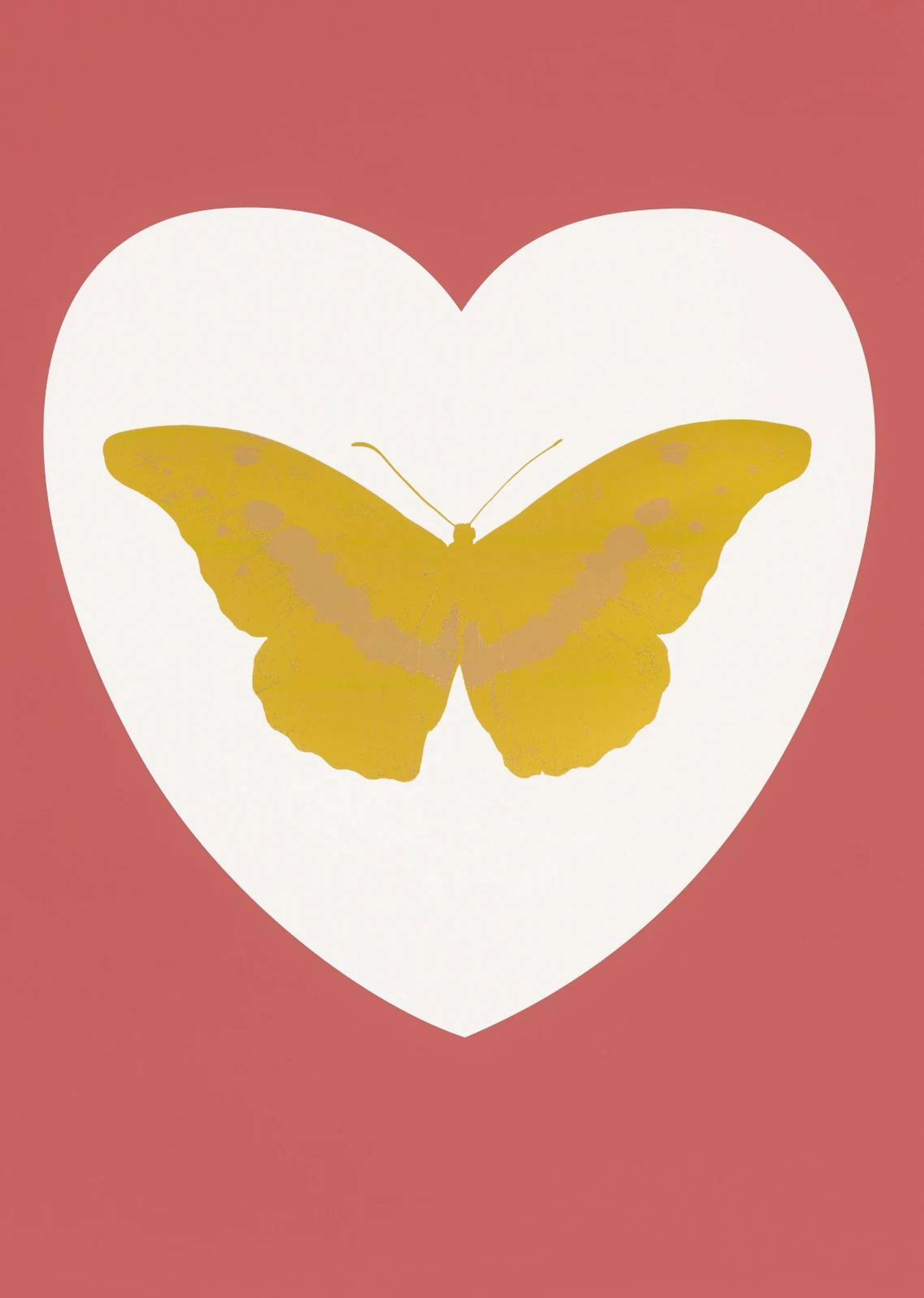 I Love You (white, coral, oriental gold, cool gold) by Damien Hirst