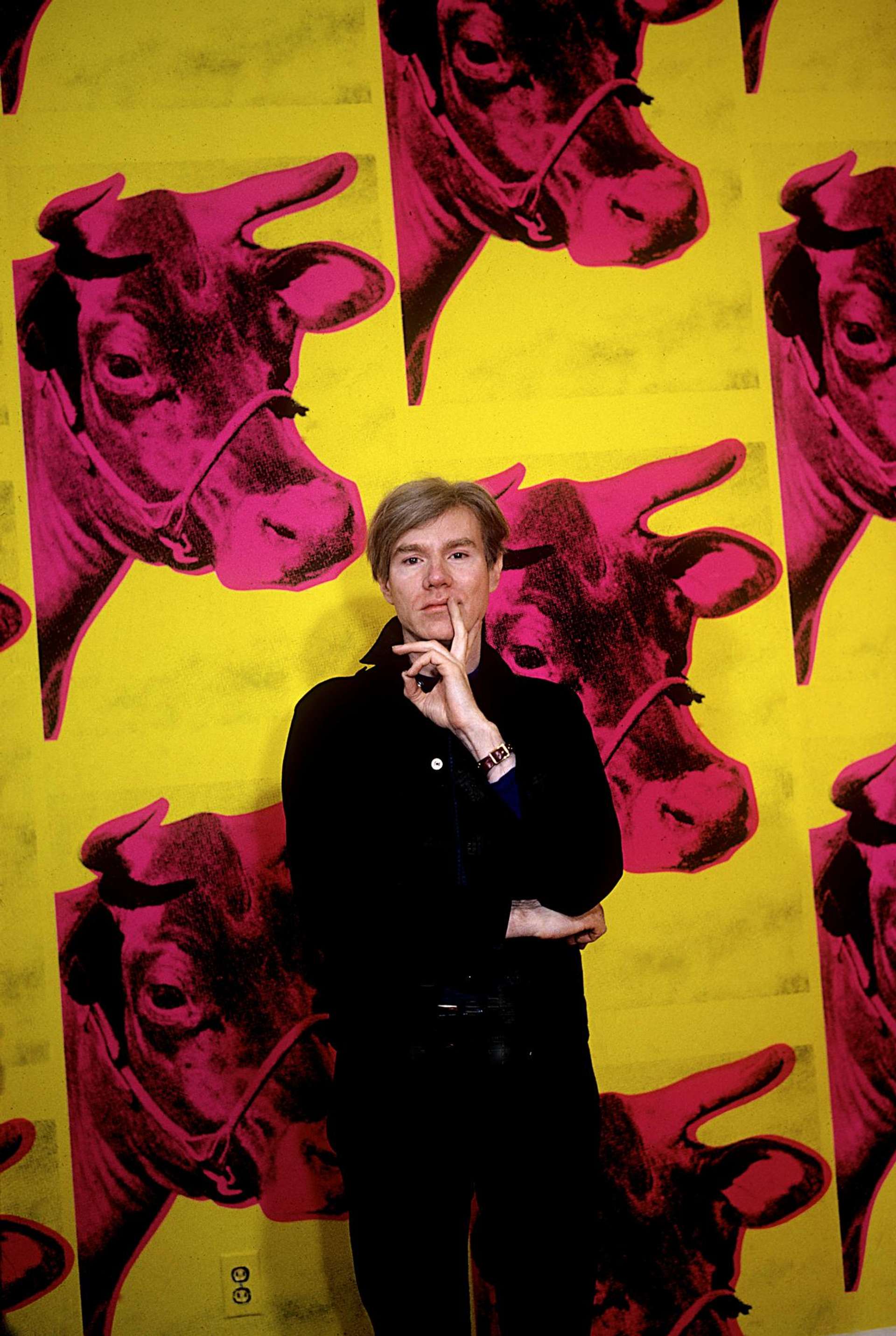Andy Warhol With Cow by Steve Schapiro
