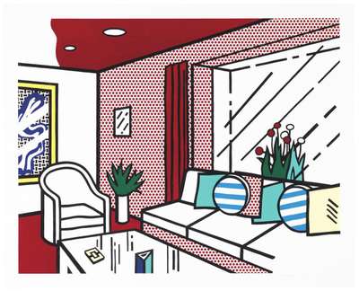 Living Room - Signed Mixed Media by Roy Lichtenstein 1990 - MyArtBroker