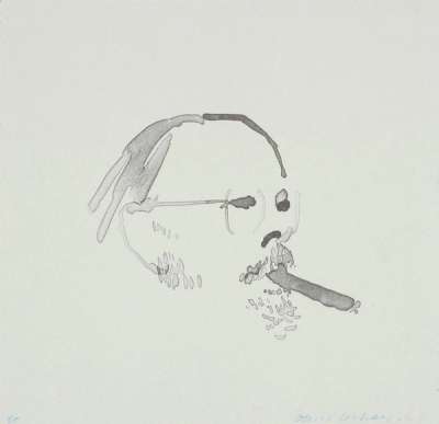 Henry With Cigar - Signed Print by David Hockney 1976 - MyArtBroker