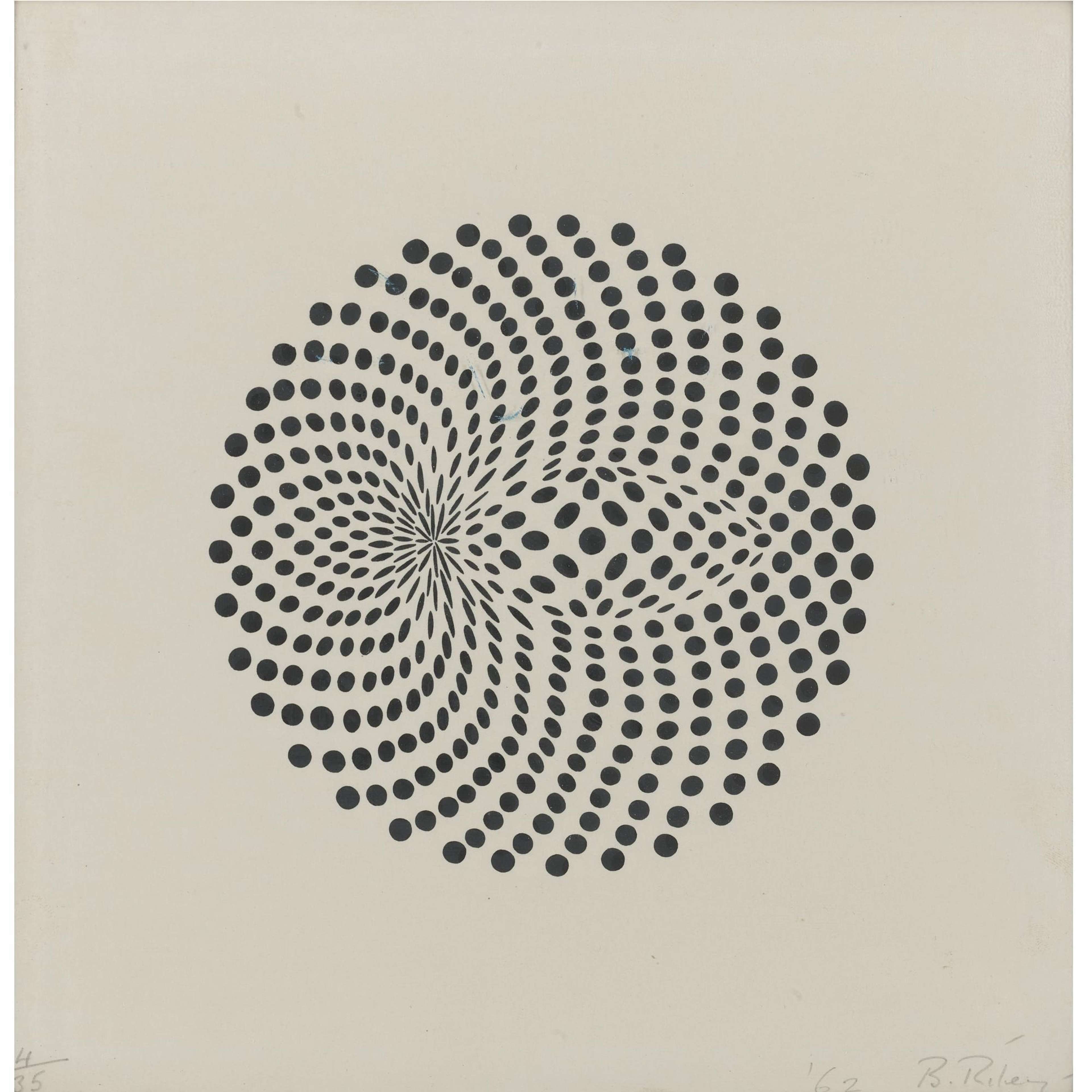 Untitled, Circular Movement - Signed Print by Bridget Riley 1962 - MyArtBroker