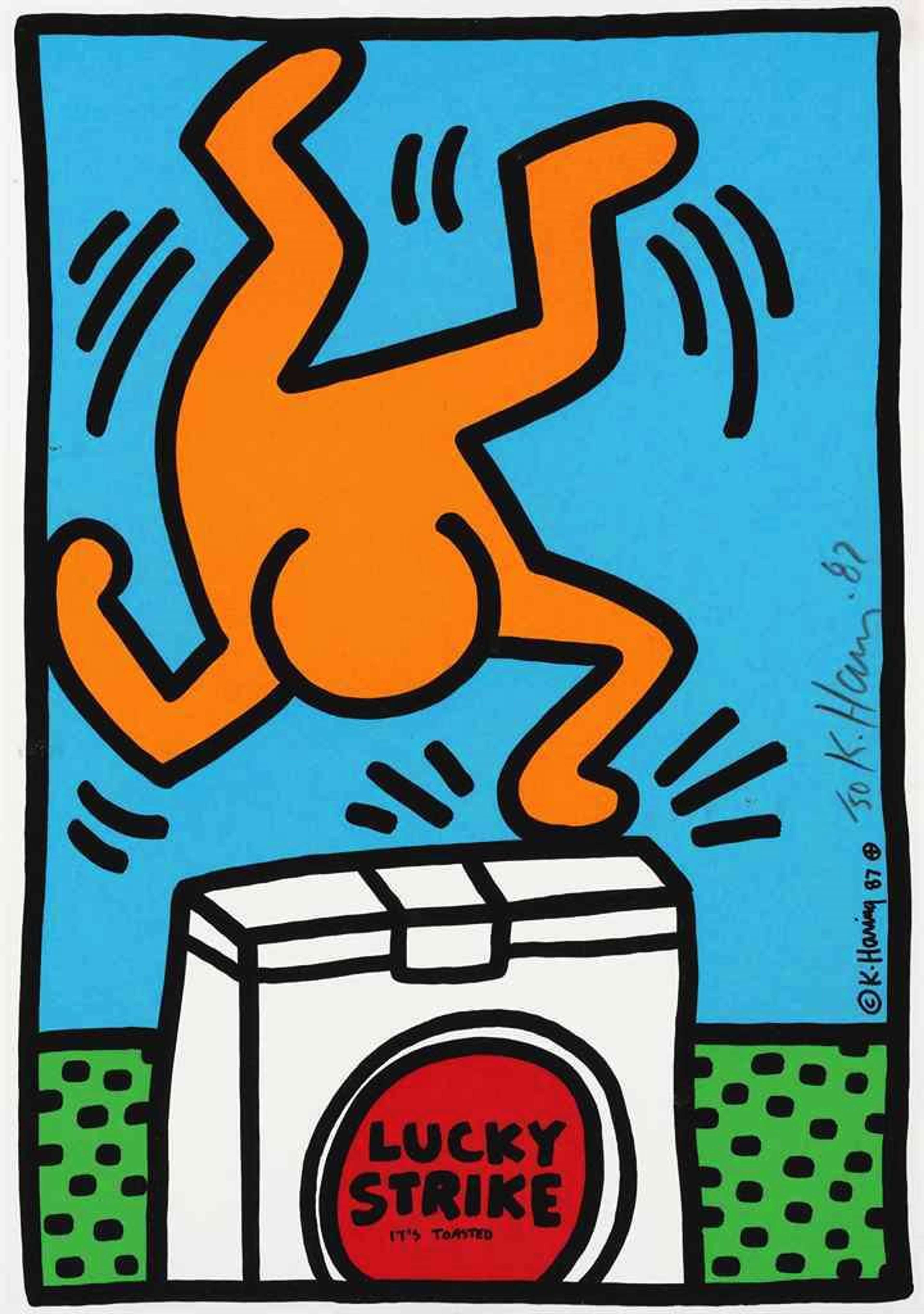 Lucky Strike (blue) - Signed Print by Keith Haring 1987 - MyArtBroker