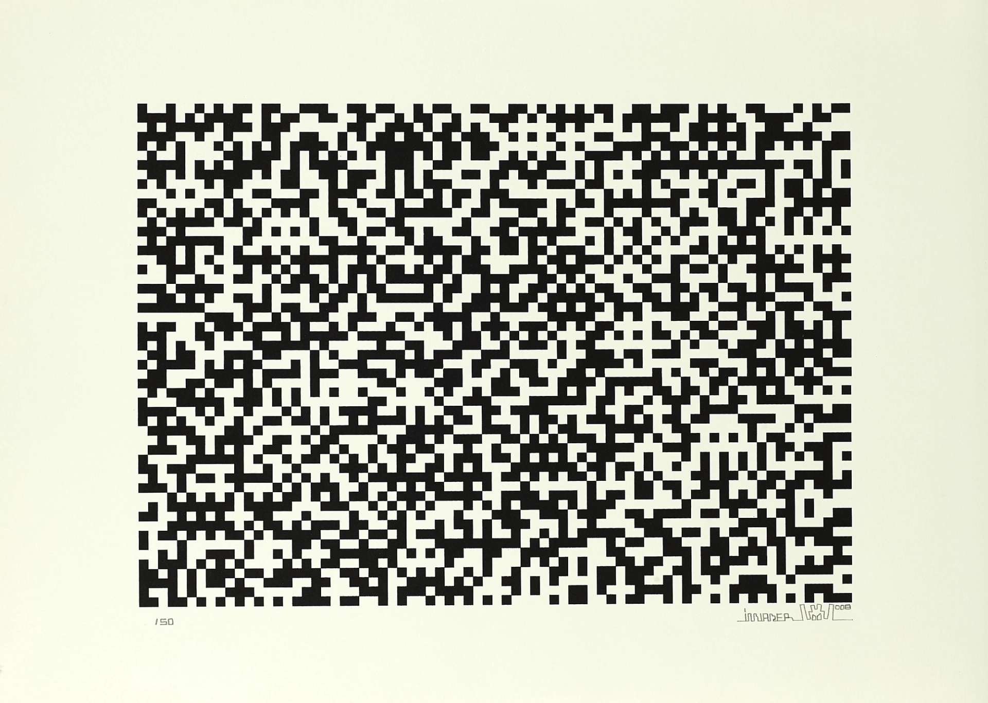 Binary Code (black) - Signed Print by Invader 2008 - MyArtBroker