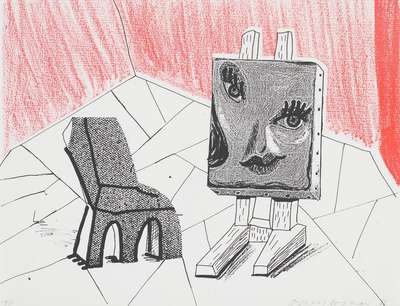 Celia With Chair - Signed Print by David Hockney 1986 - MyArtBroker